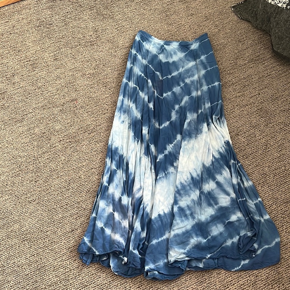 Back to Your Roots Blue Tie-Dye Maxi Skirt